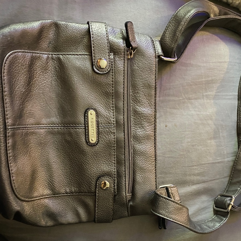 Rosetti Metallic Gray Messenger Bag